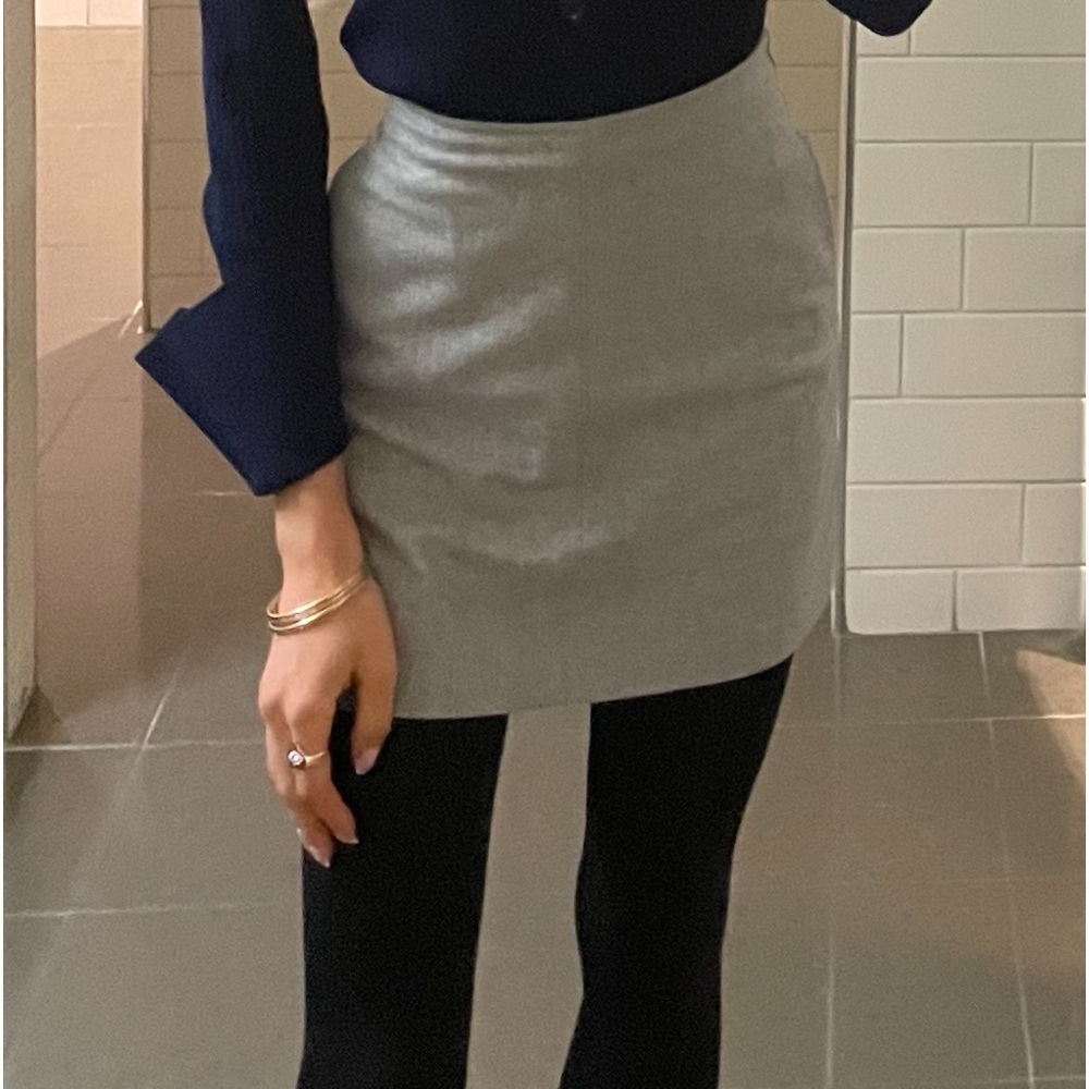 WILFRED ARITZIA grey A line mini skirt wool cashmere